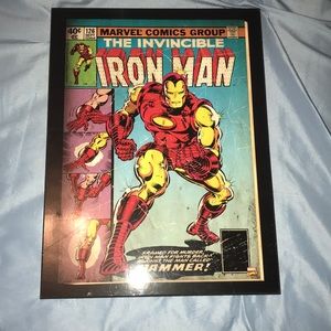 Iron man hard wood comic portrait